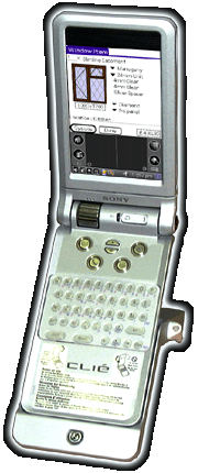 Image of Pocket Caliburn on a 'Sony Clie' handheld device.